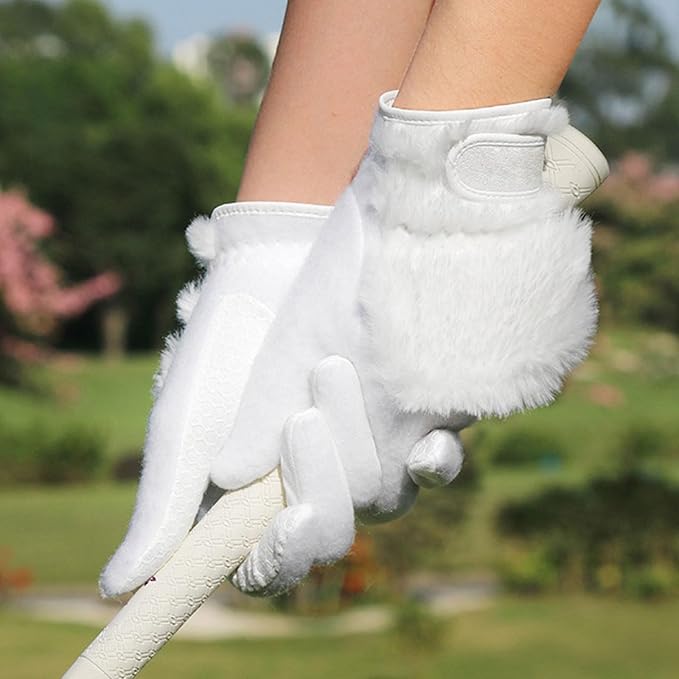 Women's Golf Gloves, Plush Thickened Imitation Rabbit Fur, Comfortable - Image 2