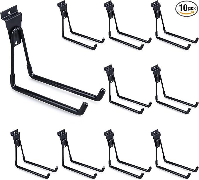 Slatwall Hooks Heavy Duty Slat Wall Accessories Garage Large U Hooks Storage by BELLOYON