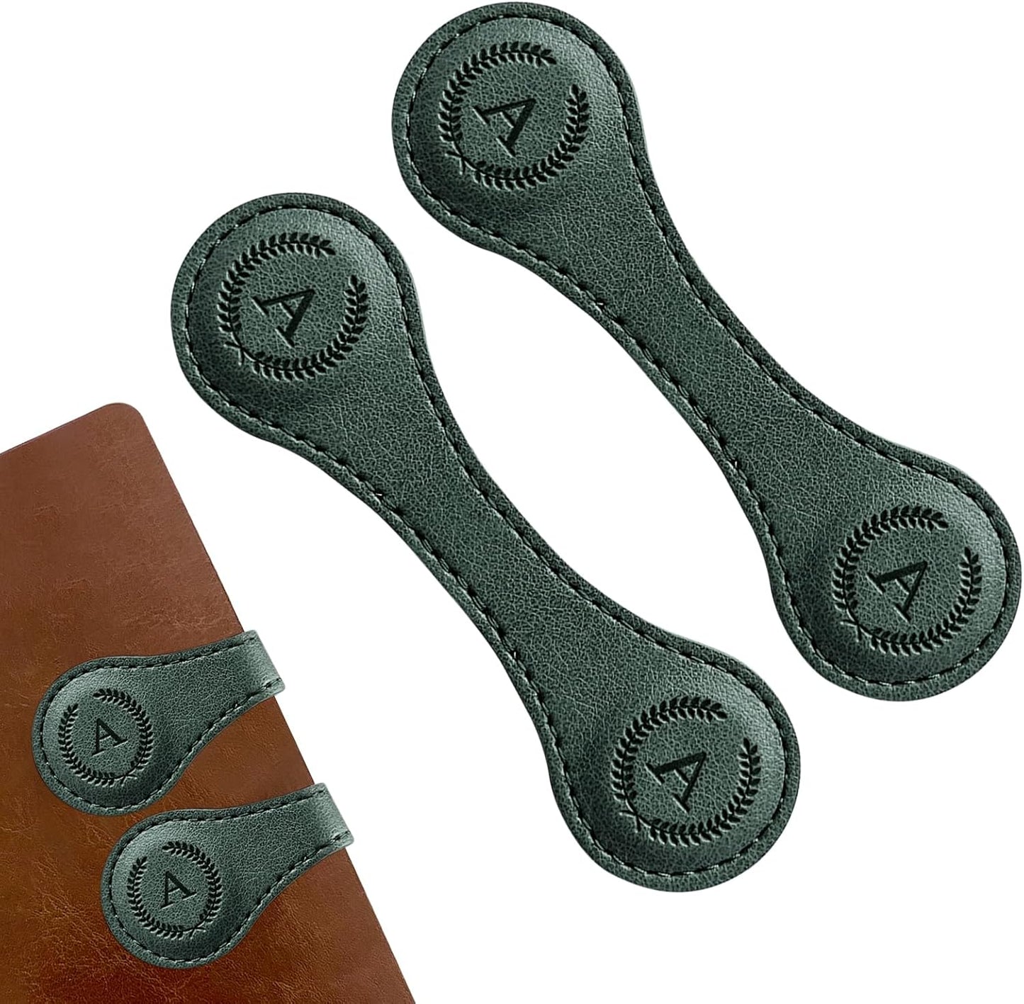 Handmade Personalized Leather Magnetic Bookmark - Custom Initial Letter Design with 26 Alphabet Choices - Durable Bookmark for Readers, Book Lovers, Women & Kids