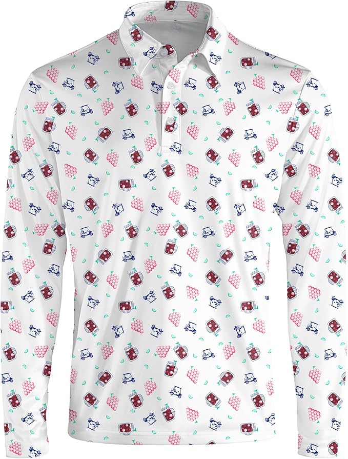 Men's Long Sleeve Golf Shirt Quick Dry 3 Button Work Fishing Outdoor Casual - Image 3