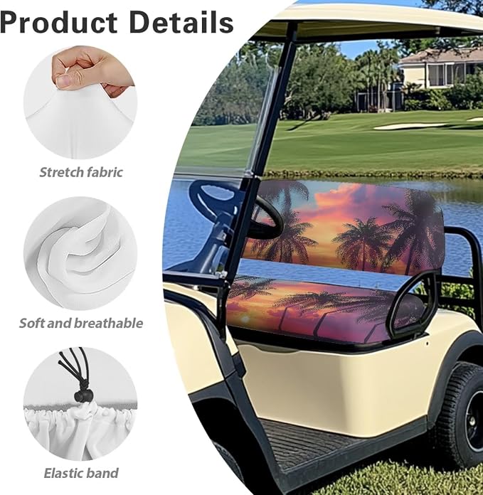 Fashion Print Golf Cart Seat Covers 2 Passenger Golf Cart Backrest Cover Golf - Image 6