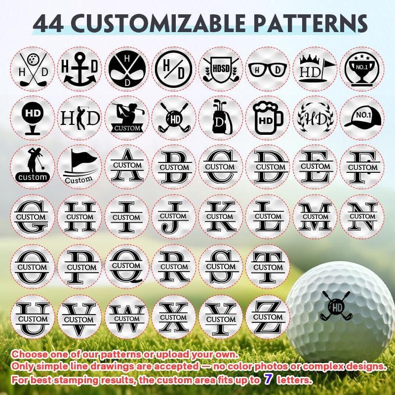 HDSD Custom Golf Ball Stamp Personalized Stamper with Ink for Your Own Golf Ball Monogram Logo Name,Golf Accessories Gifts for Men Dad Husband Golfers