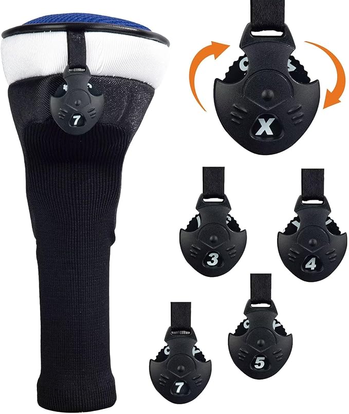 Golf Club Head Cover for Driver Fairway Hybrid 3 Pcs Woods Headcovers, Golf - Image 5