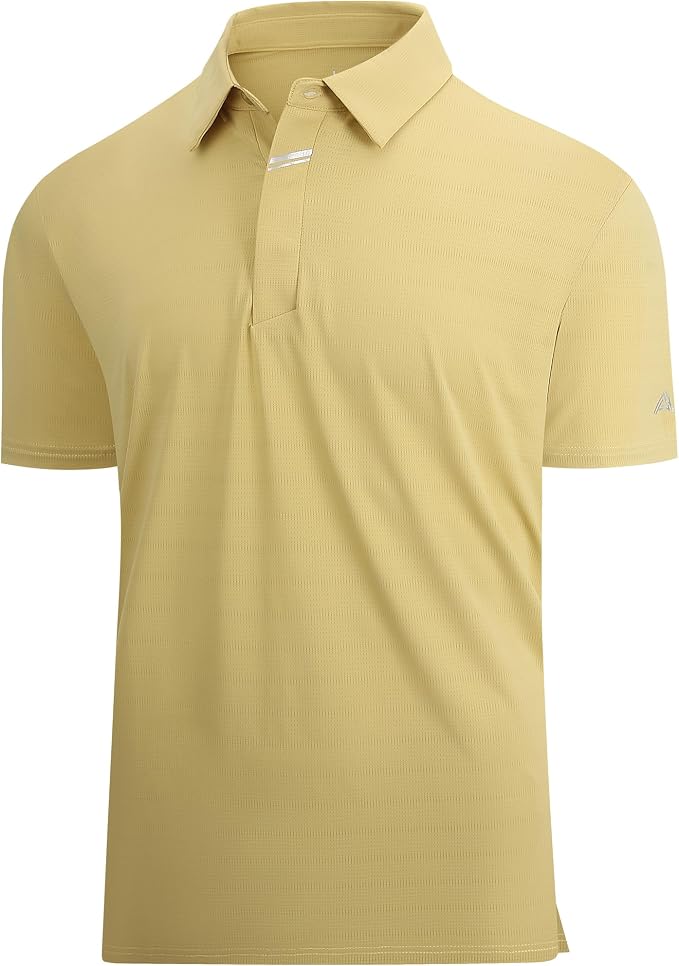 Esabel.C Jacquard Golf Shirts for Men Moisture Wicking Short Sleeve Performance by EsabelC