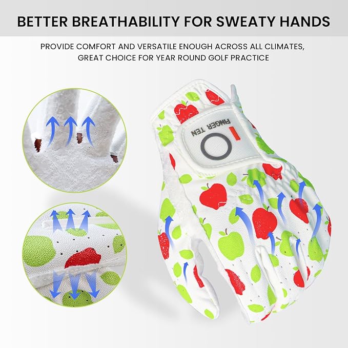 FINGER TEN Women’s Golf Gloves Ladies Left Hand Right Handed Golfer Value 6 Pack - Image 5