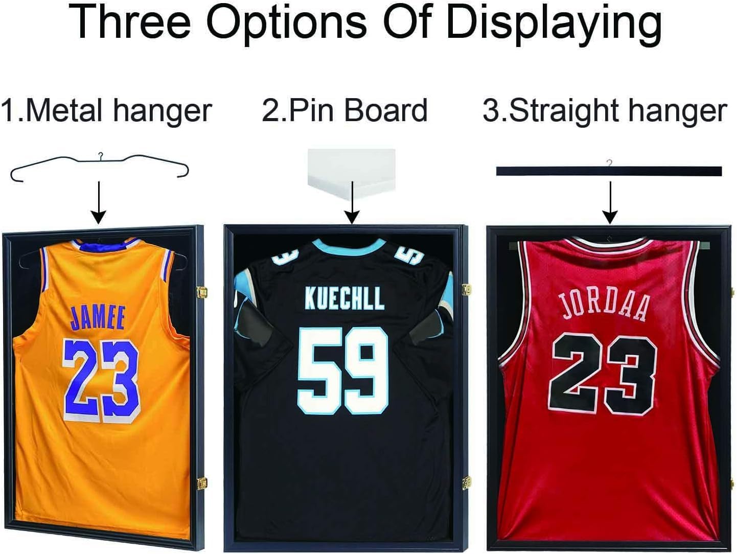 IHEIPYE Jersey Frame Display Case 3 Pack - Large Sport Jersey Shadow Box with UV Protection Acrylic for Baseball, Basketball, Football, Soccer, Hockey, Shirt and Uniform