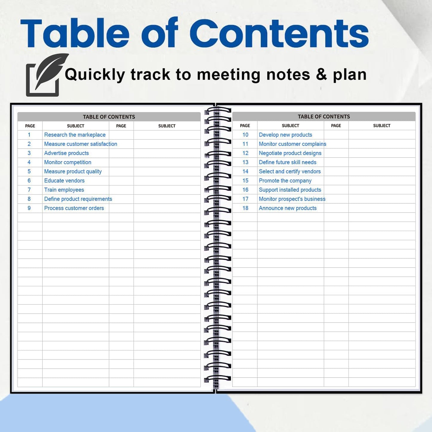 2 Pack Meeting Notebooks for Work Planner With Action Items 8.5" X 11" - A4 Professional Notebooks for Note Taking - Business Daily Planner Undated,Office Notebooks,240 Pages