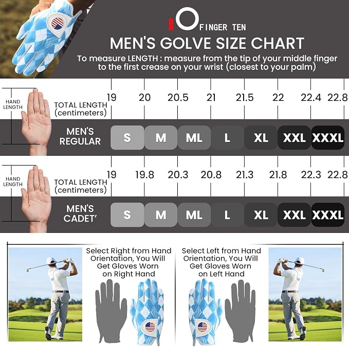 FINGER TEN Golf Gloves Men Right Handed Golfer Left Hand - Image 6