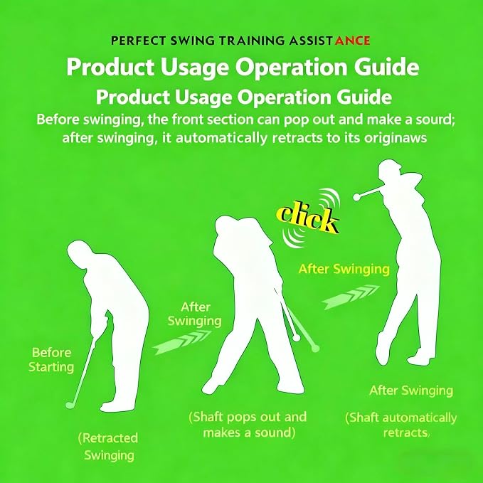 Retractable Golf Swing Training Aid, Right-Handed Golf Swing Trainer, Golf Grip - Image 4