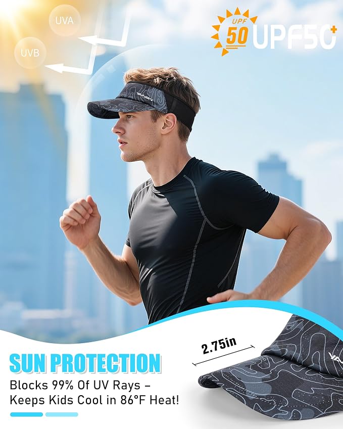Sports Sun Visor Hats for Women Men Lightweight Breathable Cooling Stretchy - Image 2