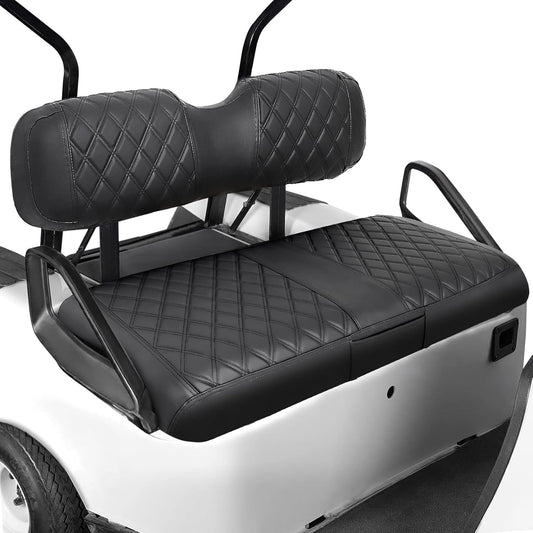 iLSKW Golf Cart Seat Cover for EZGO TXT/RXV Front Seat, PVC Thick Leather Universal Luxuary Feeling Shape Keep Seat Warm & Clean, Bench Seat Covers Breathable Washable Detachable
