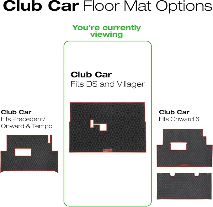 Xtreme Mats Club Car Compatible Golf Cart Mat, Full Coverage Rubber Floor Liner - Image 2