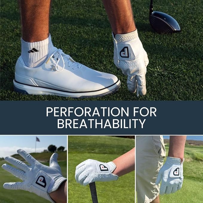 PUR3 Cabretta Leather Golf Gloves Men | Multi-Pack | Real Genuine Ultra Soft - Image 3