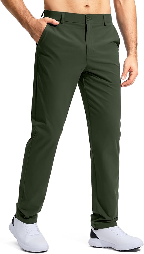 Pudolla Men's Golf Pants Stretch Work Dress Comfy Pants 30"/32"/34" Lightweight by PudollaSports