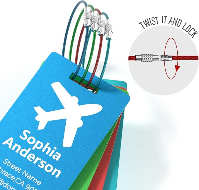 Personalized Metal Luggage Tags, Custom Suitcase Aluminum Name Tags - Image 6
