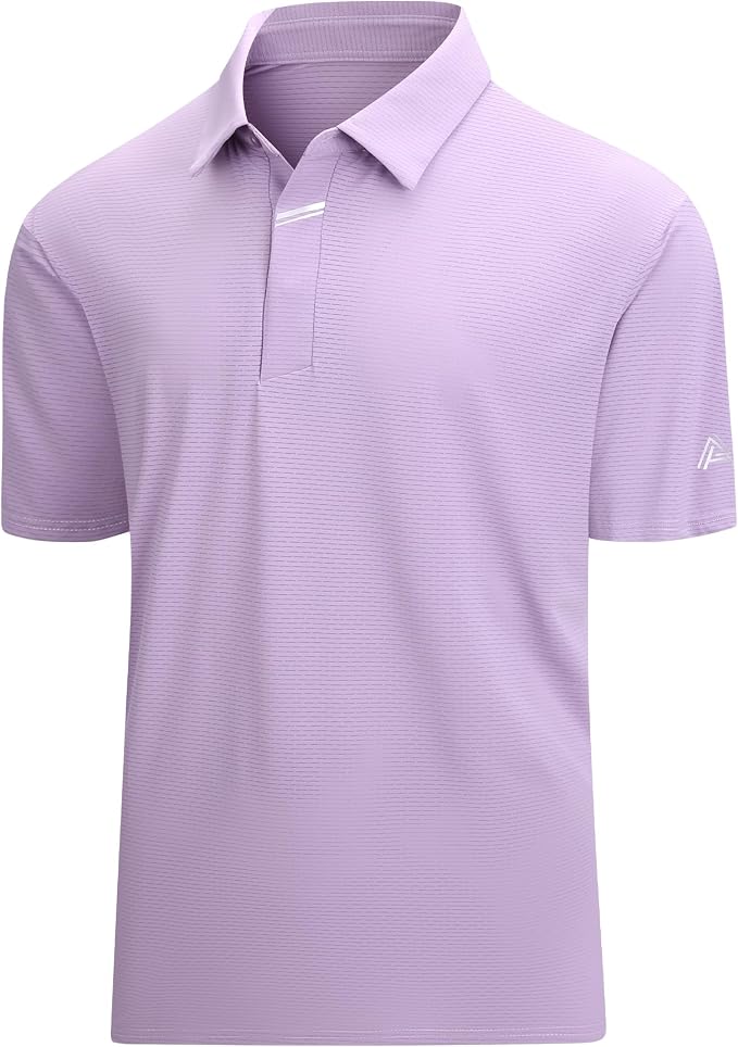 Esabel.C Jacquard Golf Shirts for Men Moisture Wicking Short Sleeve Performance by EsabelC
