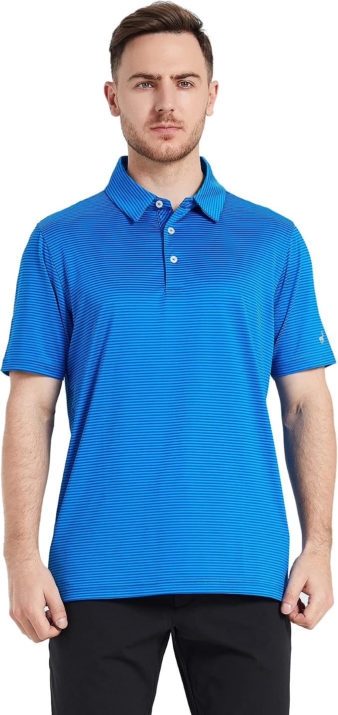 Golf Shirts for Men Dry Fit Short Sleeve Print Performance Moisture Wicking - Image 2