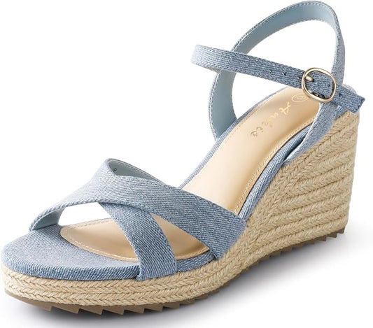 Ankis Wedge Sandals for Women, Espadrille Womens Wedge Sandals Comfortable Open by Ankis