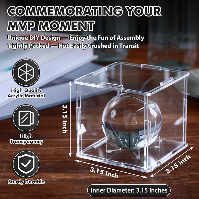 2 Pack Assembled Baseball Display Case, UV-Blocking Acrylic Baseball Holder - Image 7