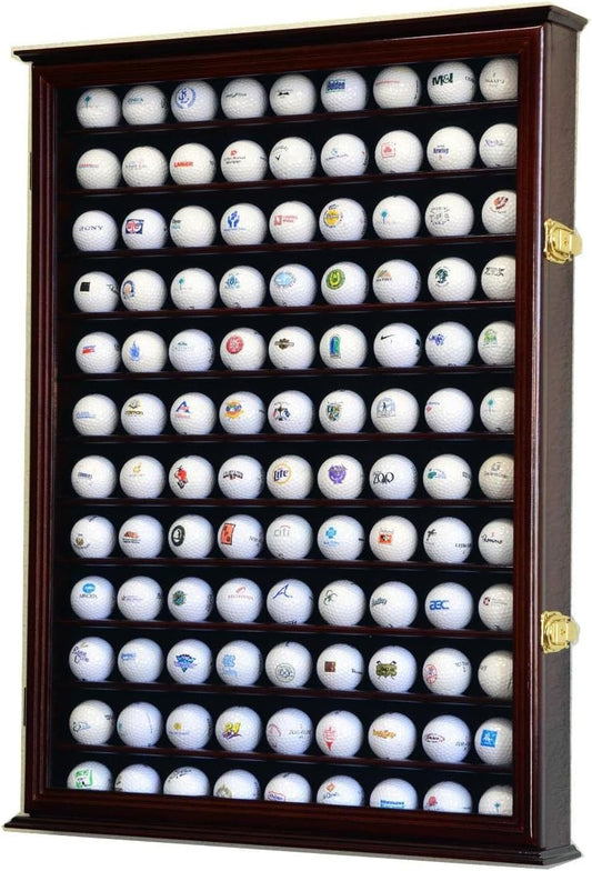 108 Golf Ball Display Case Cabinet Wall Rack Holder w/98% UV Protection Lockable