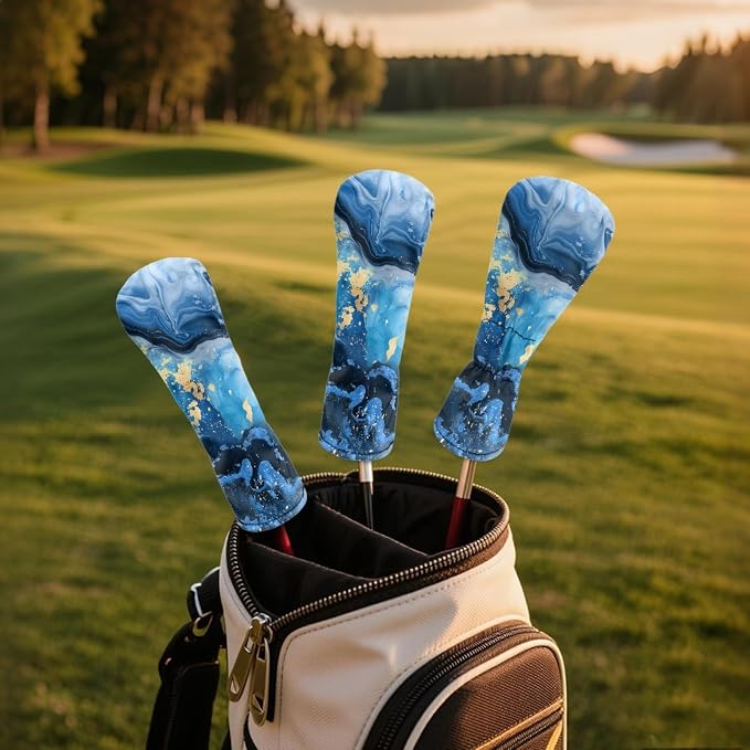 Golf Club Head Covers for Club Protective, Waterproof PU Leather Driver Fairway - Image 3