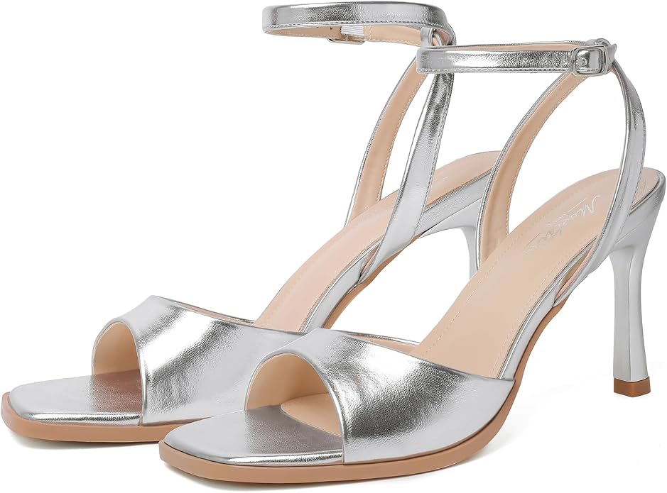Mostrin Strappy Heels for Women Square Open Toe Lace Up Heeled Sandals Ankle - Image 9