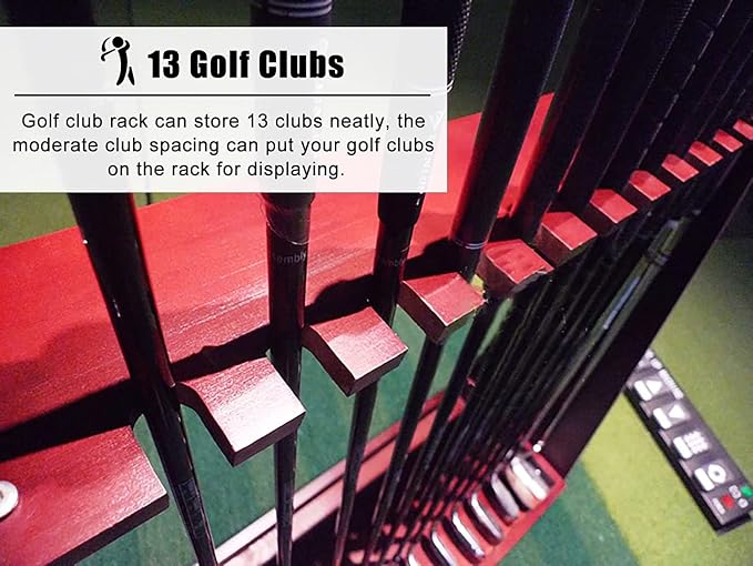 Large Capacity Golf Club Storage Rack, Holds 13 Golf Clubs, Free Standing - Image 3