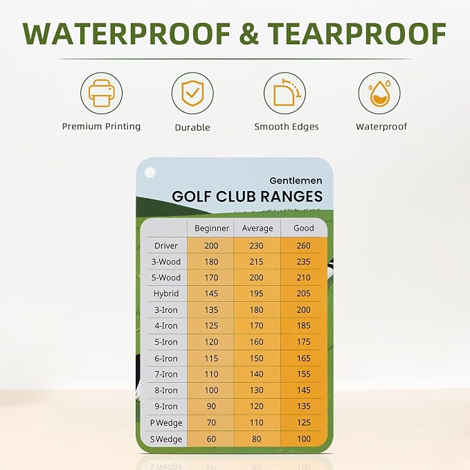 2 Pack Golf Club Distance Card, Erasable and Quick Reference Golf Club Range - Image 3