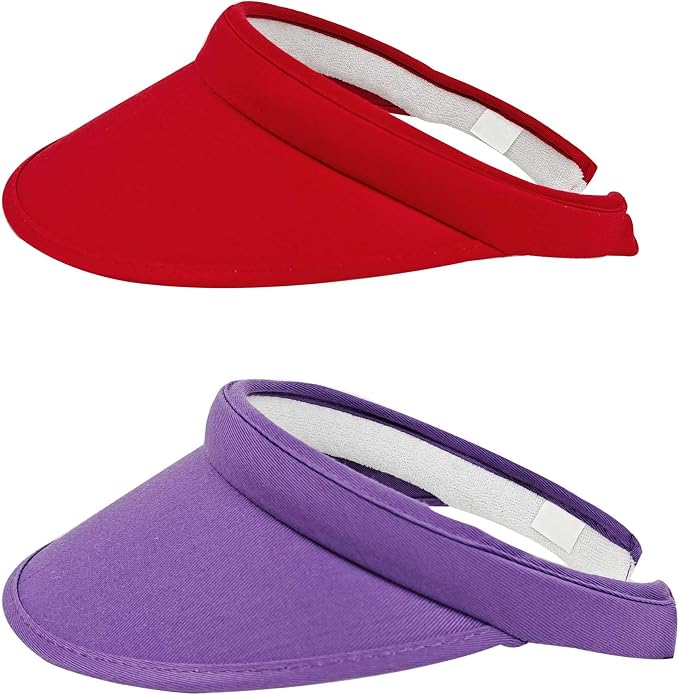 2 Pack Sun Visor Hats Women Men Clip On Wide Brim Visors Hat Outdoor Sports by kejea