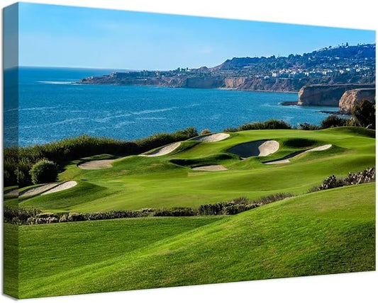 California Coastal Golf Course Wall Art by chenchenArt