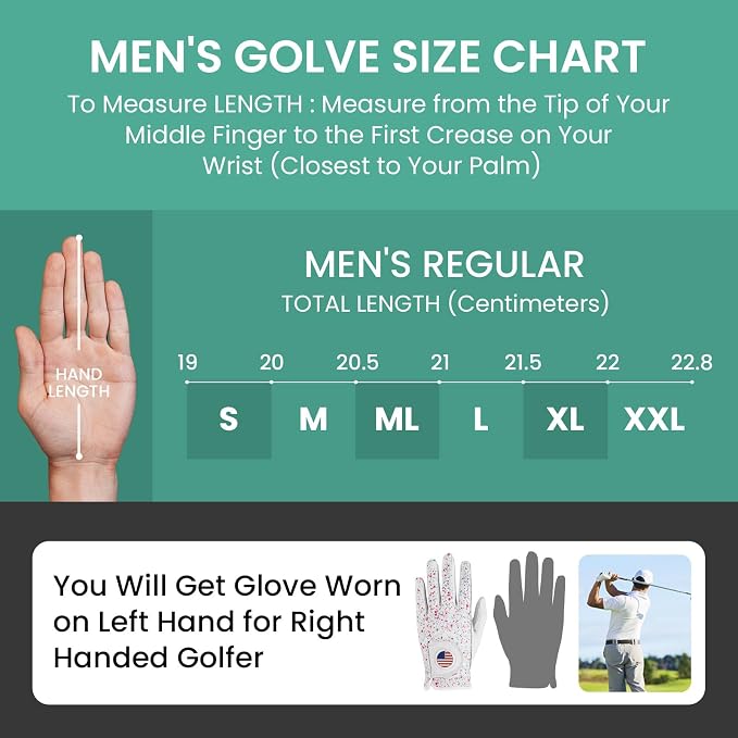 Golf Gloves Men All Premium Cabretta Leather 1 Pack - Image 6