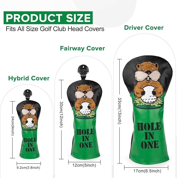 Golf Club Head Covers, Gopher Style Embroidery Golf Club Covers - Image 7