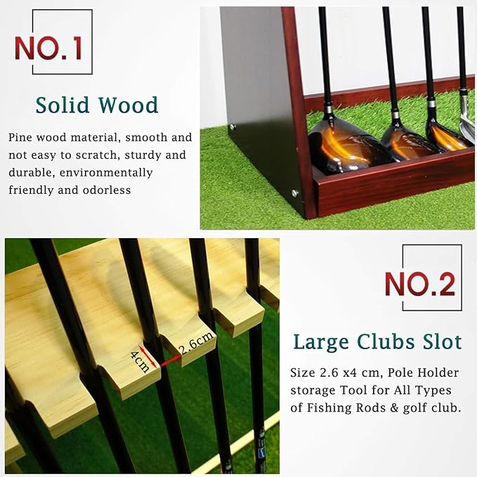 Aimery Golf Club Rack, Putter Rack, 18-Clubs Display Stand - Image 3