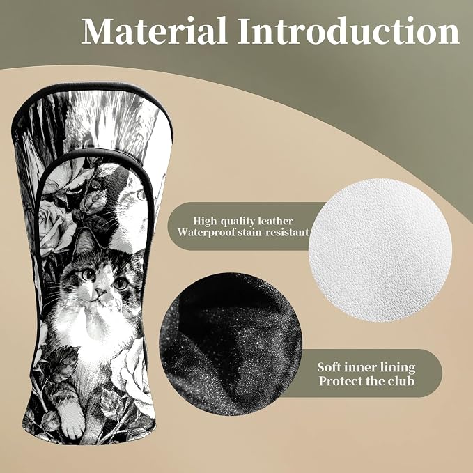 Golf Head Covers Leather Driver Headcover, Premium Golf Club Covers - Image 4