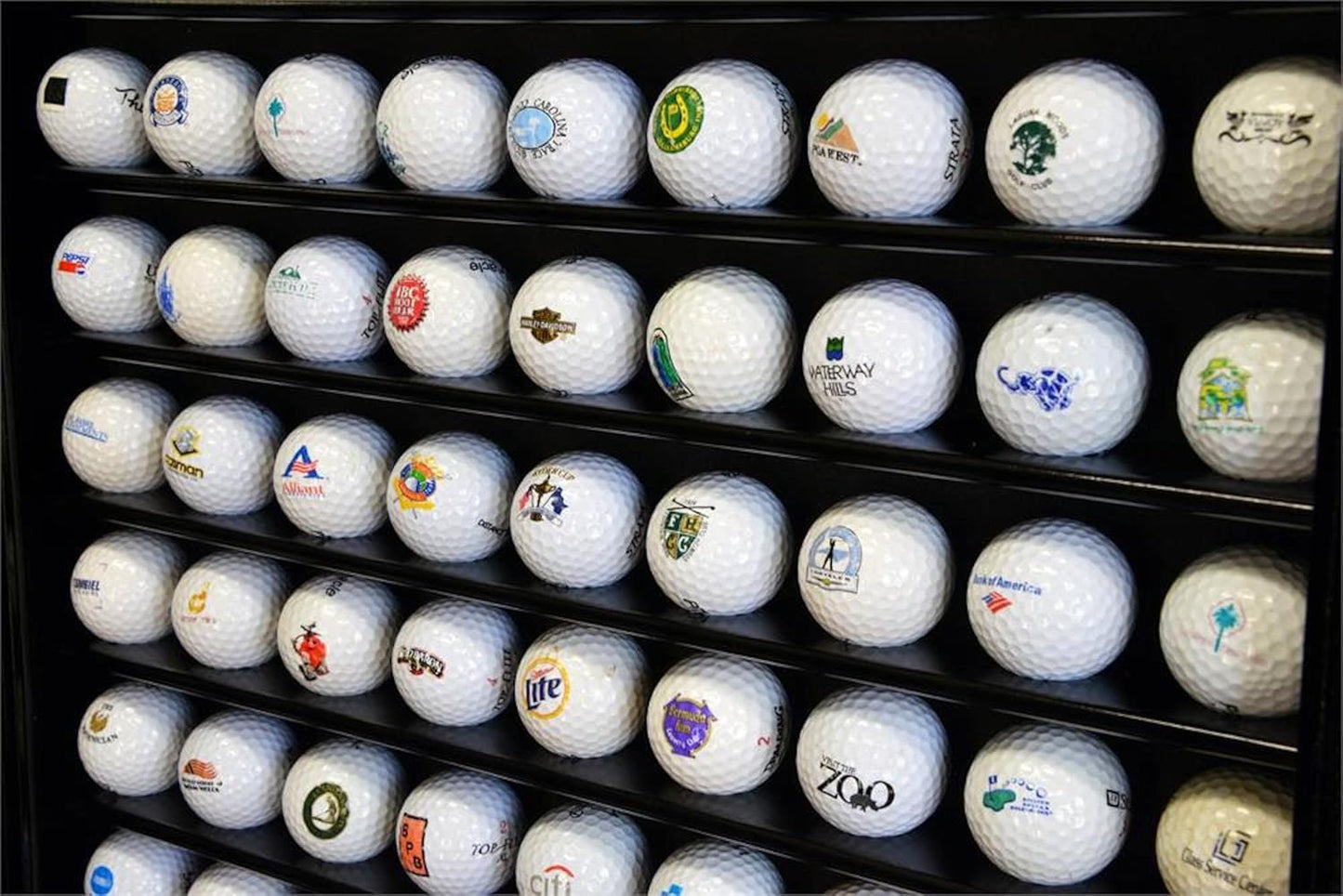 108 Golf Ball Display Case Cabinet (Oak)