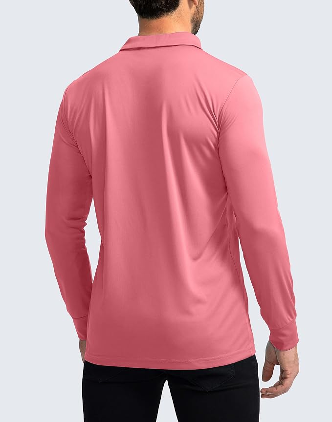 Men's Polo Shirt Long Sleeve Golf Shirts Lightweight UPF 50+ Sun Protection - Image 2