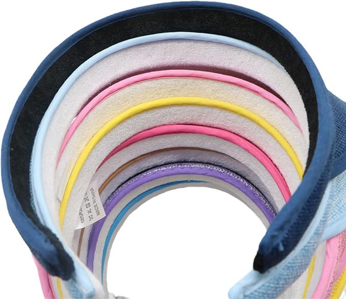 Cloth Covered Slip-On Visor for Women, Adjustable Cap Sports Sun Visors for Men - Image 3