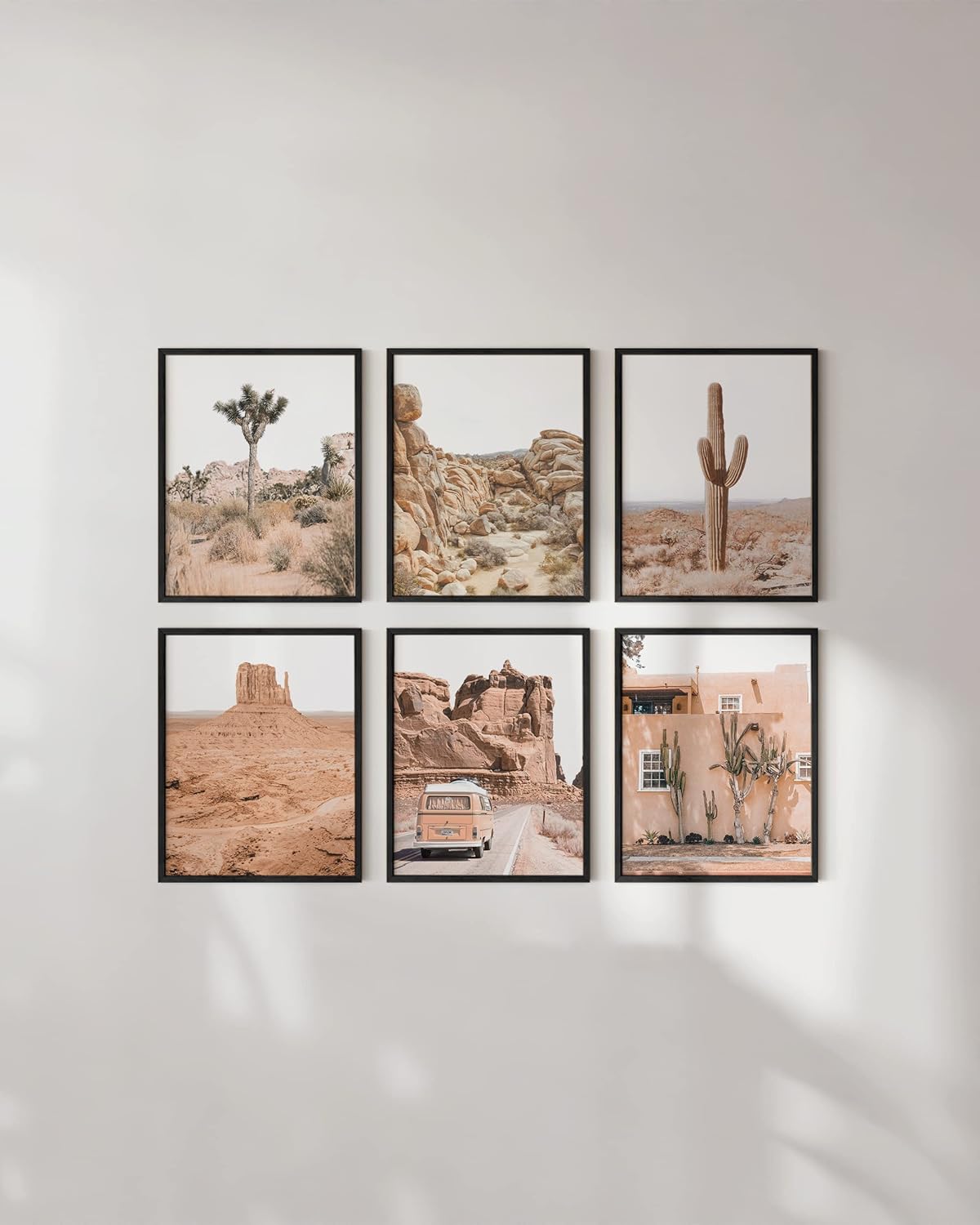 HAUS AND HUES Desert Succulent Wall Art - Set of 6 Botanical Prints, Southwestern Wall Decor, Cactus Posters, Joshua Tree Wall Art UNFRAMED (16x20)