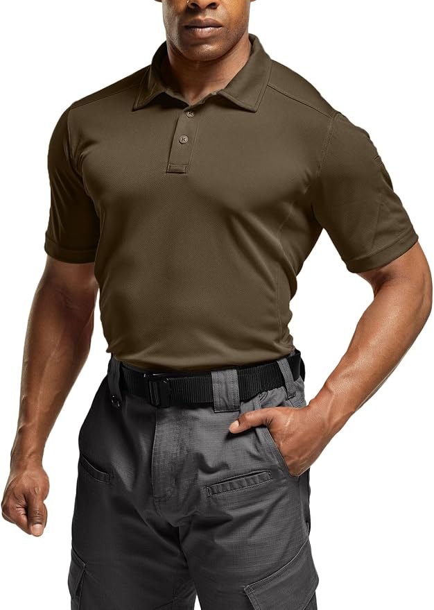 CQR Men's Polo Shirts, Tactical Short Sleeve Golf Performance Shirts, - Image 2