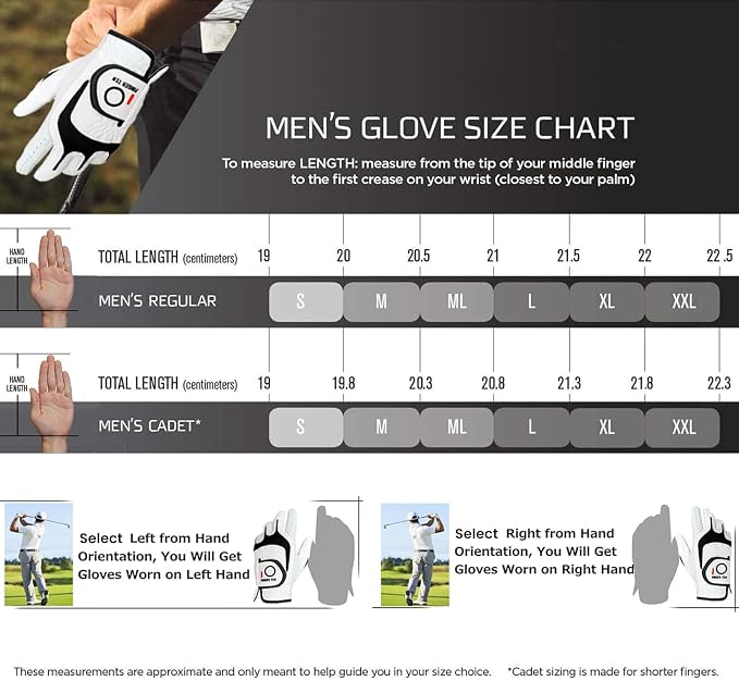 FINGER TEN Premium Cabretta Leather Golf Gloves Men 3 Pack - Image 6