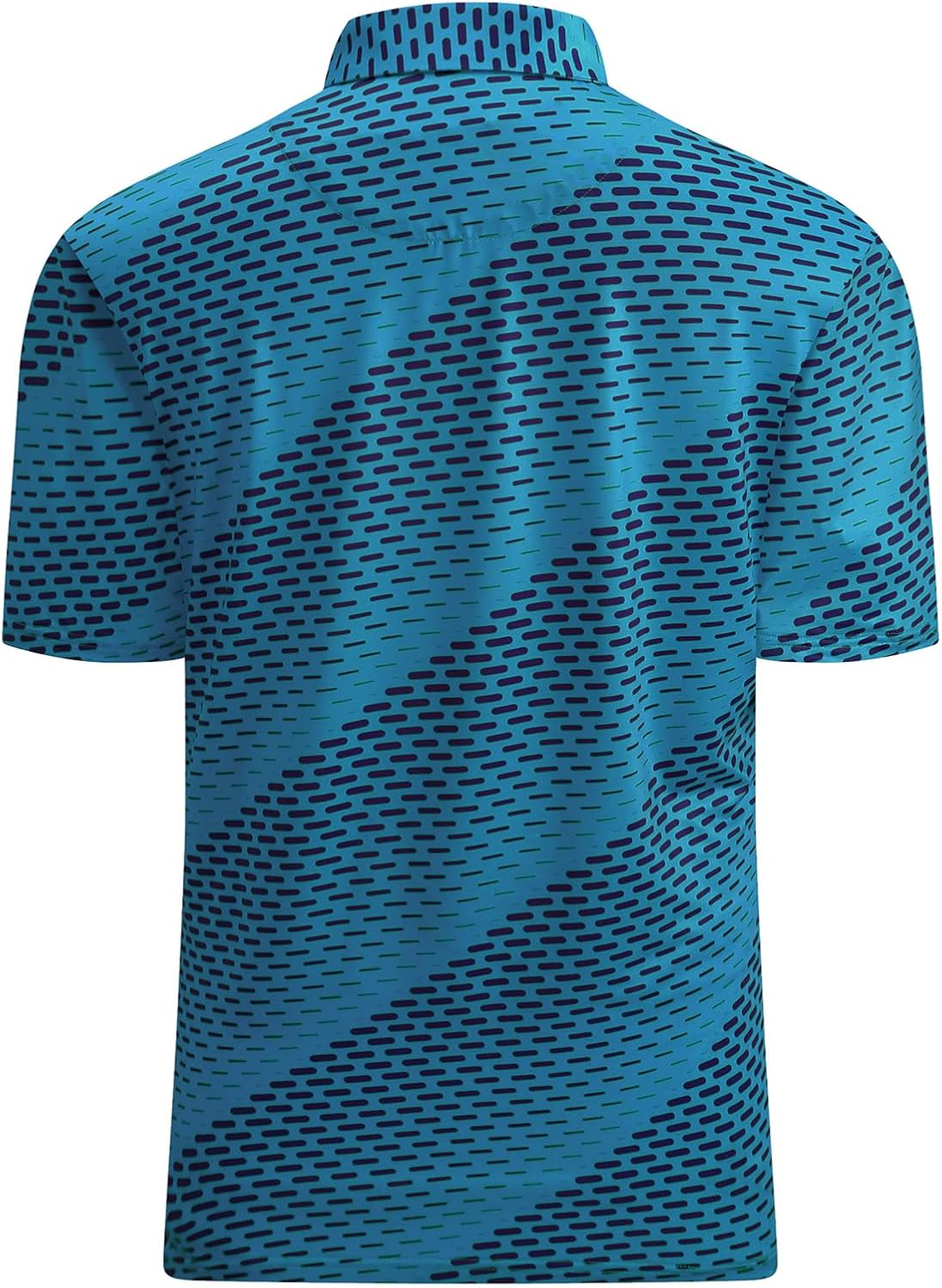 Hodaweisolp Golf Shirts for Men Dry Fit Print Moisture Wicking Performance Short Sleeve Polo Shirt