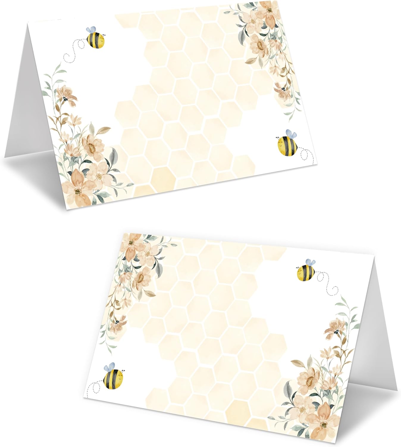 Honey Bee Place Card For Girls Boys, Bumble Bee Name Cards For Table Setting, Honey Party Favors Supplies, Beehive Tent Card Decorations For Baby Shower Kids Birthday Events, 25 Pack Cards -18