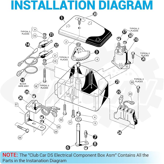 Club Car Electrical Component Box Asm/Electrical Box Cover Suitable - Image 5