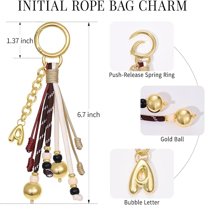KissYan Christmas Initial Bag Charm - Image 5
