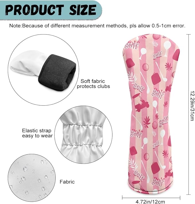 Golf Club Head Covers for Club Protective, Waterproof PU Leather Driver Fairway - Image 6
