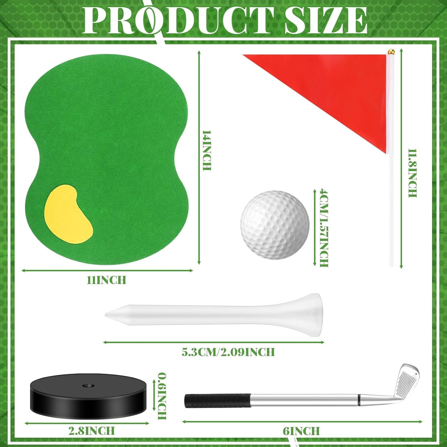 14 Set Golf Centerpieces Table Decorations Golf Party Supplies Including Green Felt Ball Ballpoint Pens Ball Red Flag Ground Spikes for Sport Party Supplies Birthday Decor