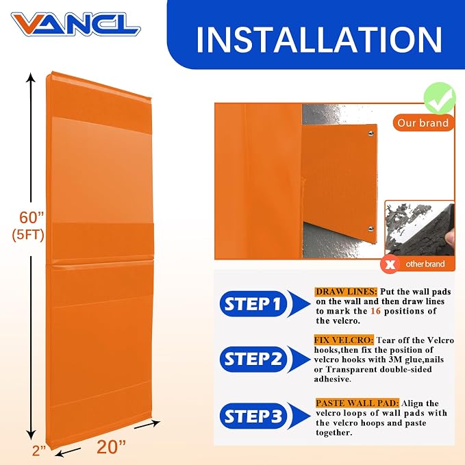 Gym Padding Wall Mount Protection Pad Wall Mats - Image 2
