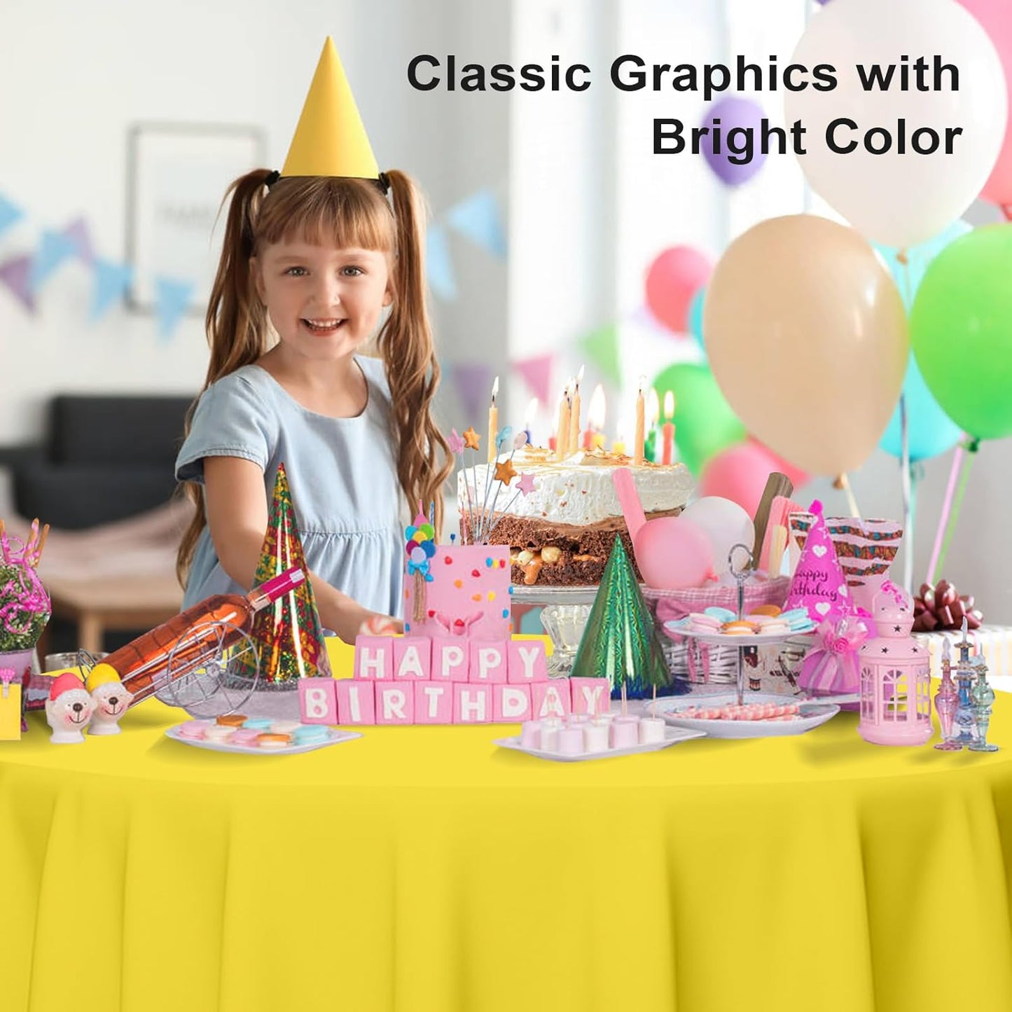 12 Pack Round Disposable Light Yellow Tablecloth, Light Yellow Plastic Table Cloths for Parties Disposable, 84x84 in Waterproof Camping Tablecloth for Birthday Party Baby Shower Picnic School