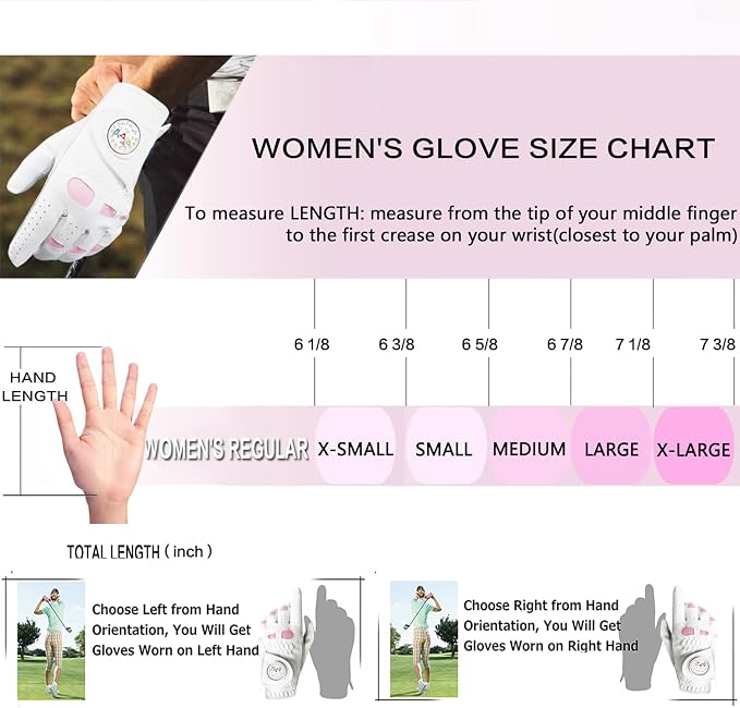Golf Gloves Women Leather with Ball Marker 3 Pack, Left Hand Right Stylish Pink - Image 5