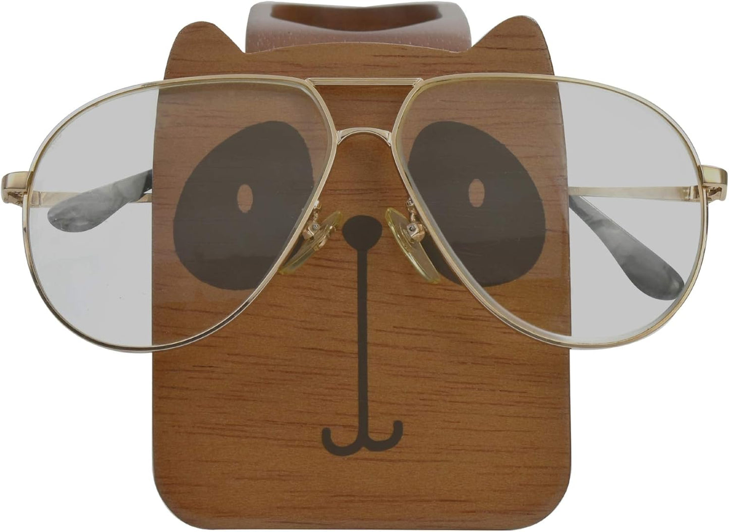 I'm Wood Multipurpose Raccoon Eyeglass Phone Pen & Pencil Holder Stand Stationery Desk Organizer Accessories Decor, for Home Office Desktop Decoration Birthday Graduation Gifts “Dream Big Aim High”